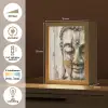Boeddha - Houtlook - Modern - Industrieel Light Box met kabel (Tafellamp) klein -USP_NL