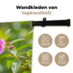 Kolibrie - Bloem - Natuur - Groen Wandkleed katoen klein -sfeer2