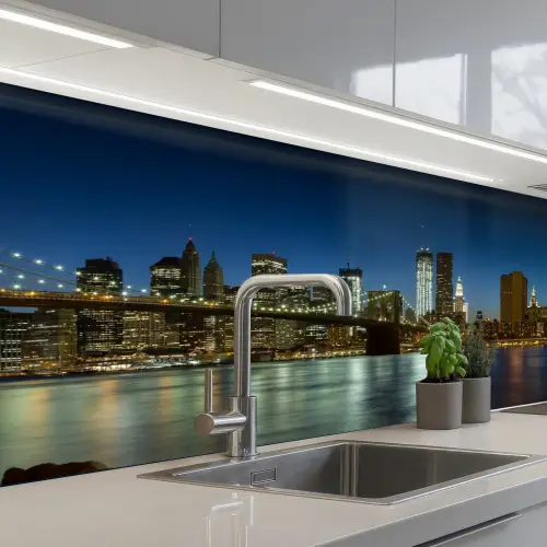 Stadslichten - Avond - Skyline - Brug keuken achterwand 2 middel -3d_schuin