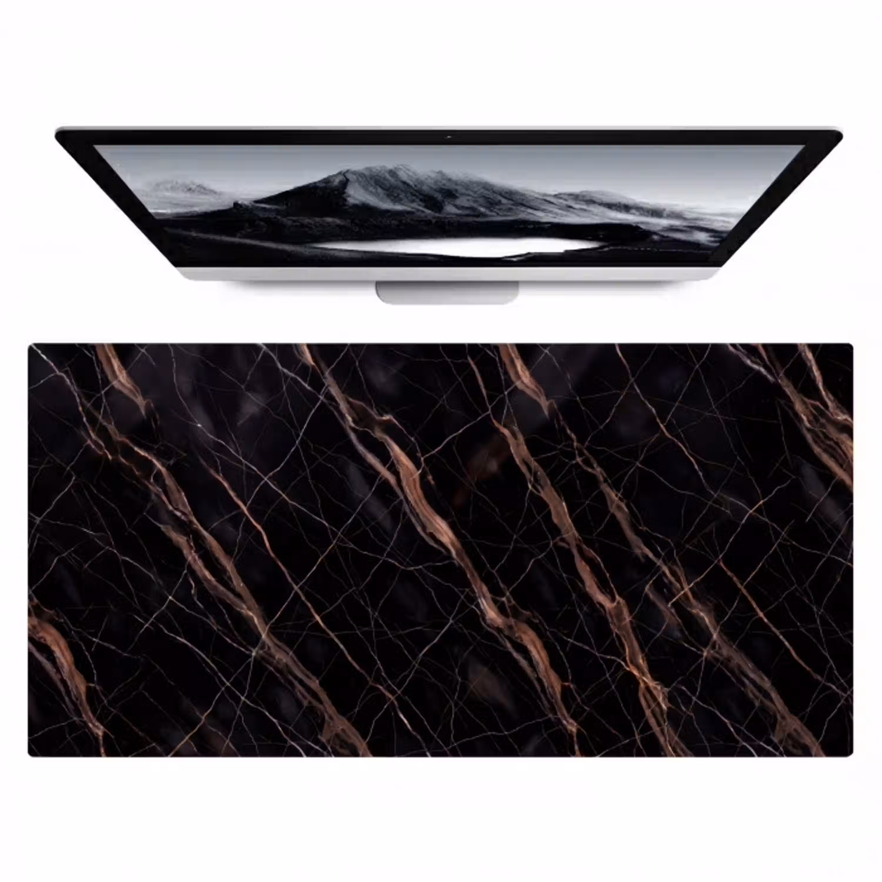 Marmer - Goud - Patroon - Luxe - Zwart Muismat XXL klein -zzz3d
