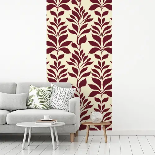 Abstract - Bladeren - Burgundy fotobehang vinyl groot 64 -woonkamer