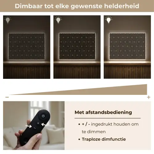 Goud - Illusie - Patroon Light Box met batterij (Wandlamp) middel 907 -USP_dimbaarNL