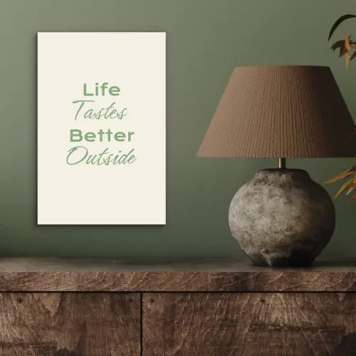 Tekst - Sierlijk - Letters - Groen aluminium wit klein -sfeer2