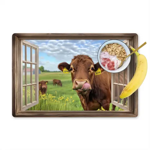 Doorkijk - Koe - Weiland - Landschap - Dieren Placemat vinyl groot -zzzproduct_Kitchenyeah-website