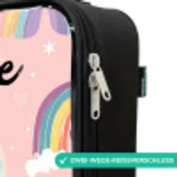 Regenboog - Patroon - Pastel Kinderkoffer - Zwart klein -rits_DE