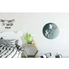 Kristal - Bloemen - Grijs Wandcirkel aluminium klein -kinderkamer