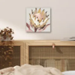 Protea - Bloem - Botanisch - Beige aluminium wit klein -sfeer3