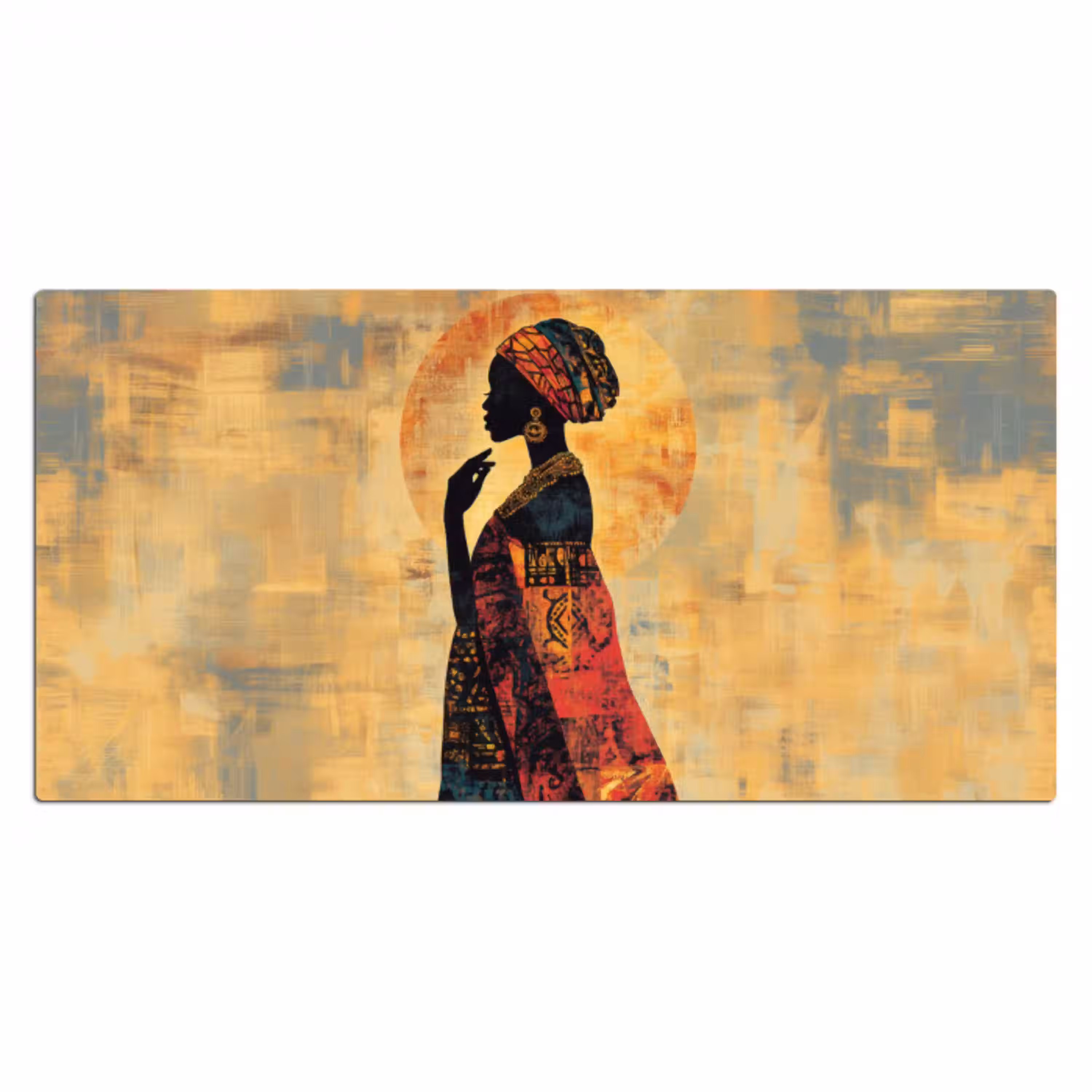 Vrouw - Silhouet - Patronen - Sierlijk Muismat XXL klein -3d_leeg