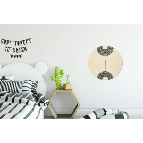 Geometrische bogen - Minimalistisch - Symmetrisch Wandcirkel aluminium klein -kinderkamer
