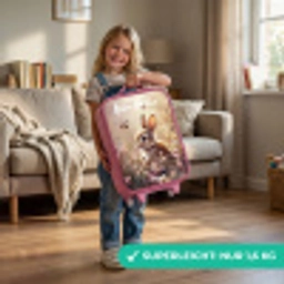 Konijntje - Bruin - Bloemen - Vlinders Kinderkoffer - Roze klein -sfeer2_DE