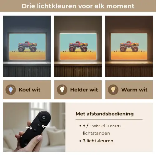 Monstertruck - Graffiti - Jongens - Auto Light Box met batterij (Wandlamp kind) middel -USP_lichtkleurNL