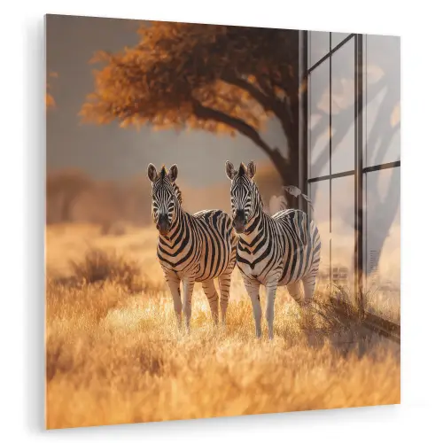 Zebra's - Savannelandschap - Gras plexiglas 5mm klein -zzzproduct_nieuw