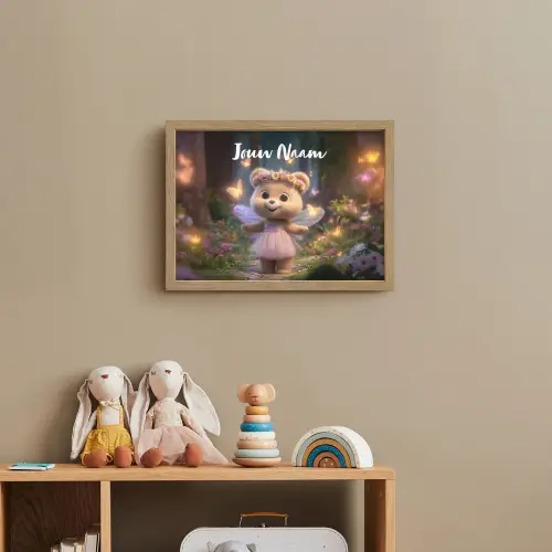 Beer - Vlinders - Bos - Fairy Light Box met batterij (Wandlamp kind) middel -sfeer2_kind