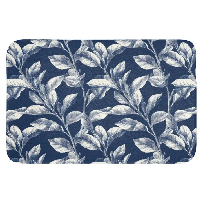 Botanisch - Patroon - Blauw Badmat klein 997 -3d