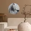 Vrouw - Masker - Wijn - Sigaret Wandcirkel behangsticker klein -sfeer1
