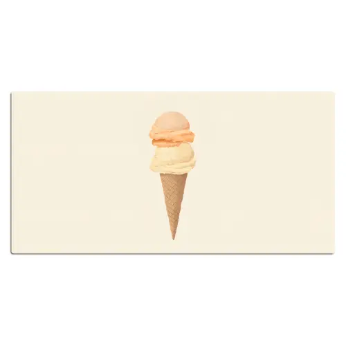 Minimalistisch - Schepijs - Hoorntje - Beige Muismat XXL klein -3d_leeg