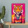 Tijger - Kimono - Planten - Roze canvas 2cm klein -sfeer4