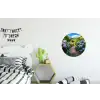 Hortsensia - Pad - Bloemen Wandcirkel aluminium klein -kinderkamer