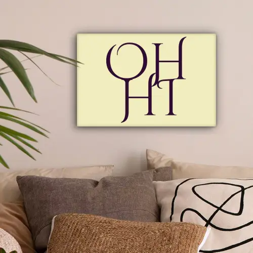 Oh hi - Geel - Monogram canvas 2cm klein -sfeer1