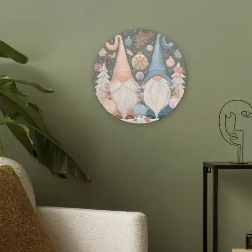 Kerst - Gnomen - Pastel Akoestische PET Vilt - Rond klein -sfeer2