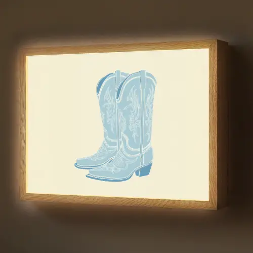 Illustratie - Cowboylaarzen - Patroon Light Box met batterij (Wandlamp) middel -z3d_website