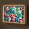 Kids - Monster - Regenboog - Design - Meiden - Jongens Light Box met batterij (Wandlamp kind) middel -z3d_website