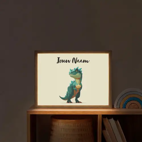 Stekels - Dino - Blauw - Gespierd Light Box met batterij (Wandlamp kind) middel -sfeer1_kind