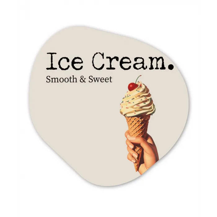 Ice cream - Softijs - Kleurrijk - Kers Wandcirkel Organisch Forex 3mm klein -3d