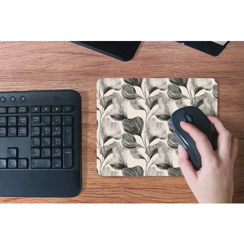Botanisch - Bladeren - Zwart muismat rubber klein 262 -toetsenbord