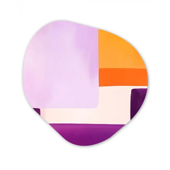 Vlakken - Abstract - Rechthoekig - Oranje Wandcirkel Organisch Forex 3mm klein -3d