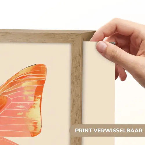 Vlinder - Minimalistisch - Roze Light Box met batterij (Wandlamp) middel -USP_websiteprintNL