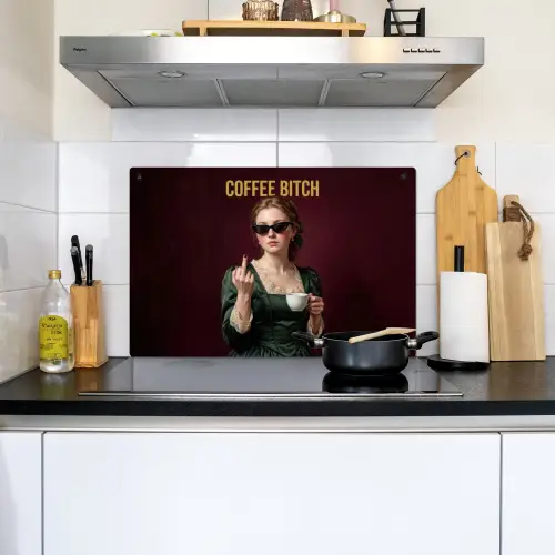 Koffie - Vrouw - Middelvinger Inductie beschemer met haakjes klein -sfeer2