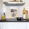 Minimalistisch - Lijnillustratie - Beige - Donkerblauw Inductie beschemer met haakjes middel -sfeer2