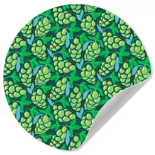 Druiven - Tros - Groen Wandcirkel behangsticker klein 186 -3d