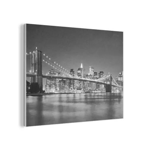 New York - Brug - Brooklyn - Zwart wit - Architectuur PET vilt klein -3d
