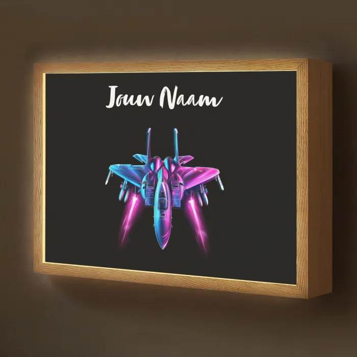 Straaljager - Blauw - Kleuren - Jongens - Zwart Light Box met batterij (Wandlamp kind) middel -z3d_website