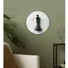 Schaakstuk - Koning - Zwart - Marmer Wandcirkel plexiglas klein -sfeer3