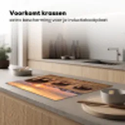 Olifanten - Savanne - Zonsondergang - Afrika - Warm Inductie beschermer vinyl 3mm klein -sfeer1
