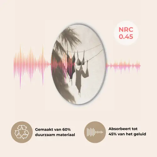 Badkleding - Palmbomen - Schaduw - Tropisch Akoestische PET Vilt - Rond klein -USP_NL