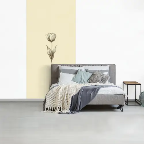 Illustratie - Tulp - Zwart fotobehang vinyl groot -slaapkamer