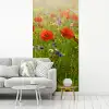 Lente - Bloemen - Rood - Klaproos - Gras - Groen fotobehang vinyl groot -woonkamer