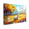 Schaap - Weide - Bloemen Tuinposter op houten frame 2 cm dik klein -3d
