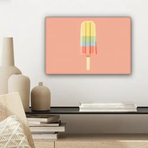 Waterijsje - Pasteltinten - Minimalistisch canvas 2cm klein -sfeer6