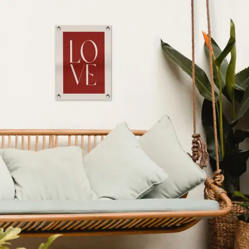 Love - Rood - Minimalistisch tuinposter los doek klein -sfeer7