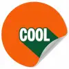 Cool - Oranje - Groen Wandcirkel behangsticker klein -3d