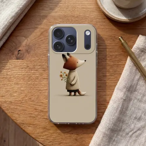 Vos - Gele bloemen - Minimalistisch Telefoonhoesje iPhone 17 Pro klein -sfeer1