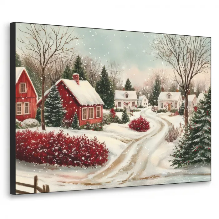 Kerstsfeer - Landelijk - Rood Textielframe zwart klein -3d