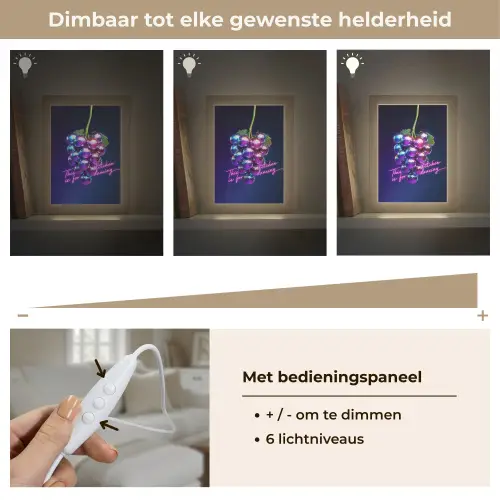 Quote - Neon - Disco - Druiven Light Box met kabel (Tafellamp) klein -USP_dimbaarNL