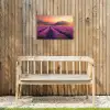 Lavendelveld - Zonsondergang - Paars Tuinposter op houten frame 2 cm dik klein -sfeer4