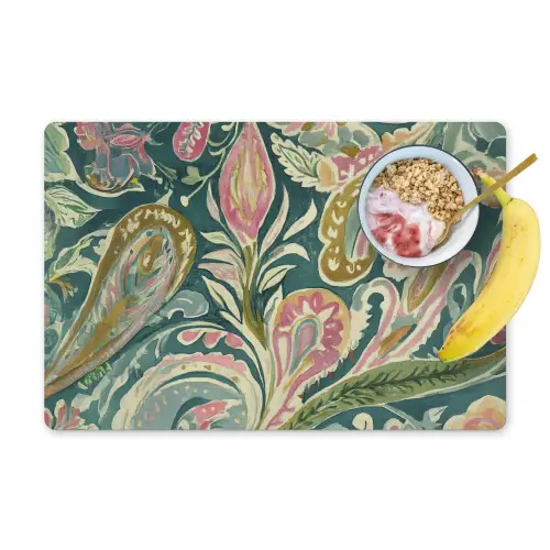 Patroon - Kleurrijk - Sierlijk - Groen Placemat vinyl groot -zzzproduct_Kitchenyeah-website